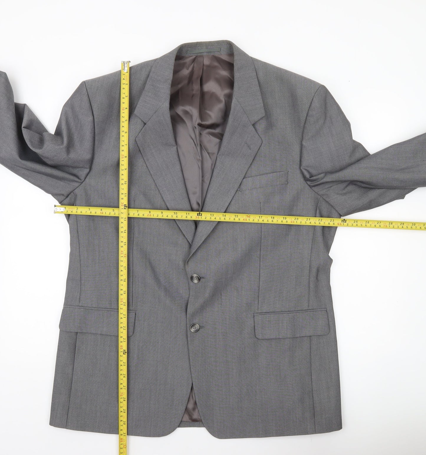 Varteks Men’s Grey Wool Blend Blazer Jacket Size 44 Regular