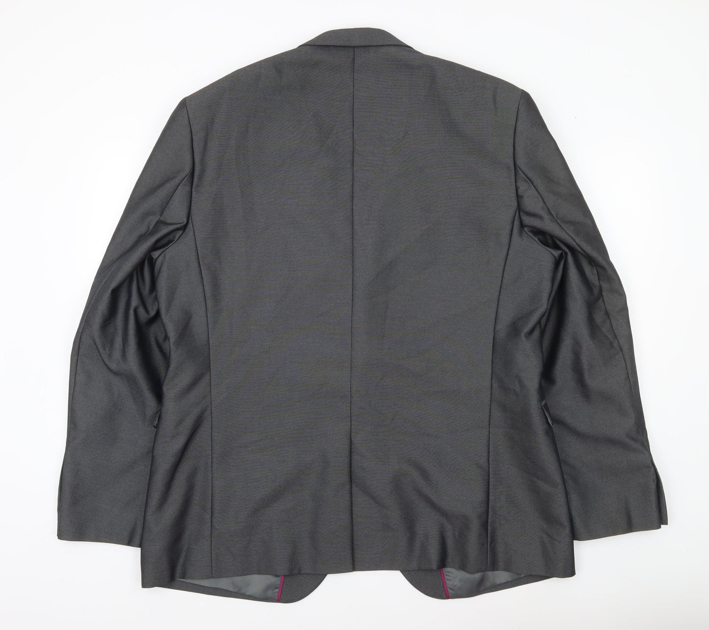 George Men Grey 46R Blazer Jacket Single Breasted Notch Lapel