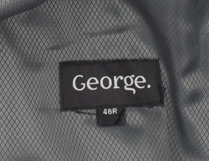 George Men Grey 46R Blazer Jacket Single Breasted Notch Lapel