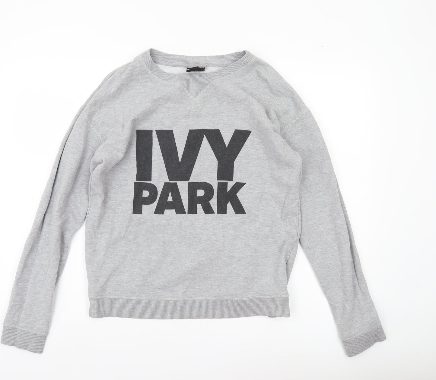 Ivy Park Womens Grey Sweatshirt Medium Pullover Logo Print Casual
