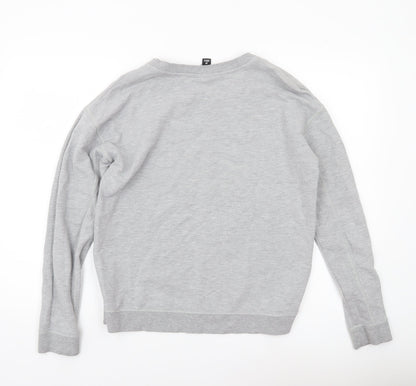 Ivy Park Womens Grey Sweatshirt Medium Pullover Logo Print Casual