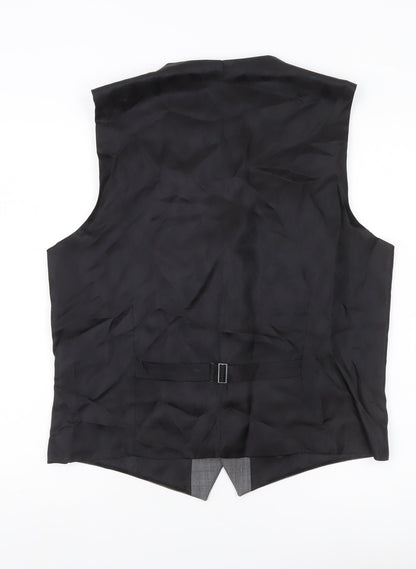 Jeff Banks Men’s Grey 40 Chest Wool Waistcoat Regular Fit