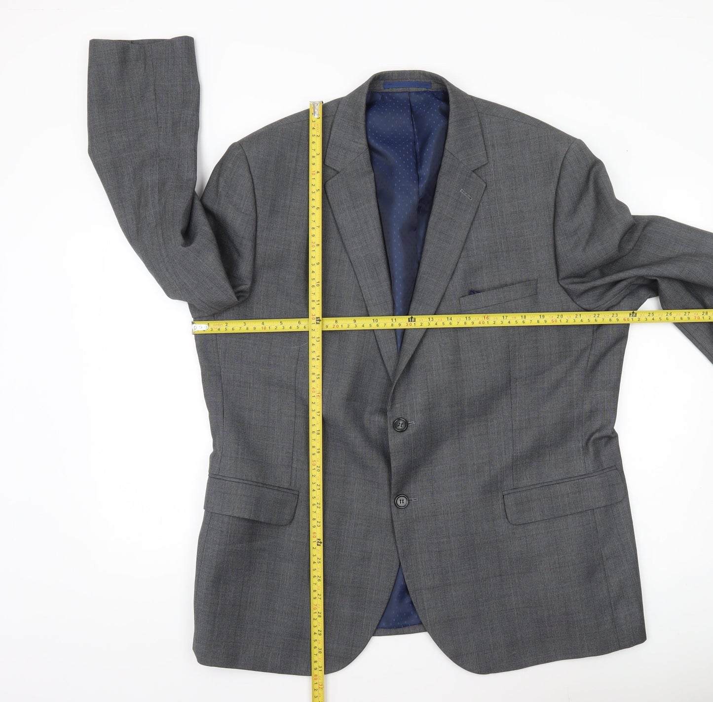 Tailor & Cutter Men’s Grey 46R Notch Lapel Suit Jacket