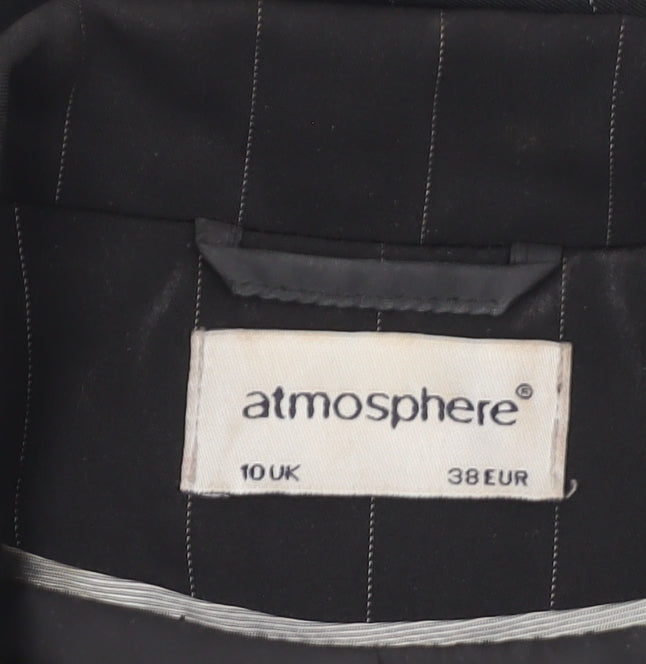 Atmosphere Womens Black Pinstripe Suit Jacket UK 10 Regular Fit