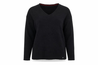 White Stuff Womens Black Wool Blend V-Neck Jumper Size 8