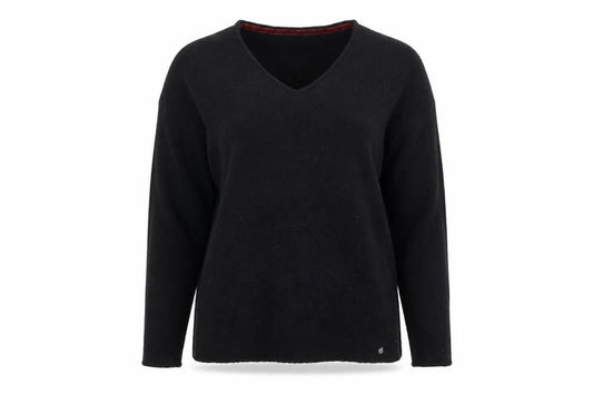 White Stuff Womens Black Wool Blend V-Neck Jumper Size 8