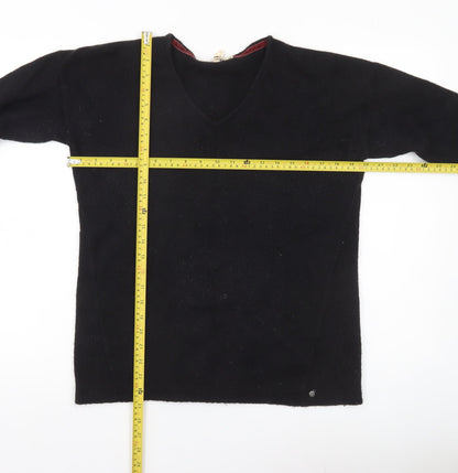 White Stuff Womens Black Wool Blend V-Neck Jumper Size 8
