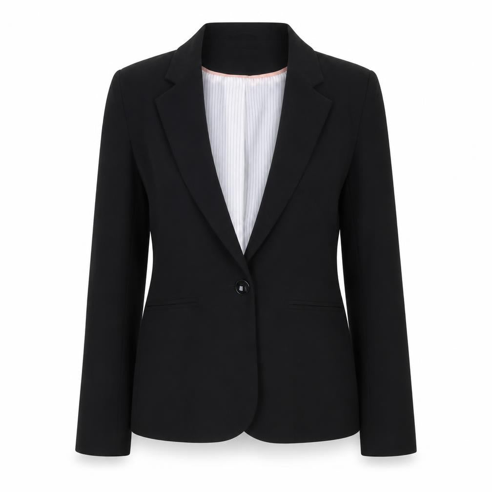 Front view of Atmosphere Women Black, size 10, Blazer Jacket Single Breasted Workwear