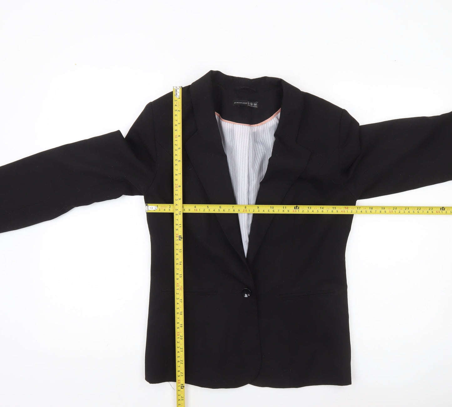 Atmosphere Women Black Size 10 Blazer Jacket Single Breasted Workwear