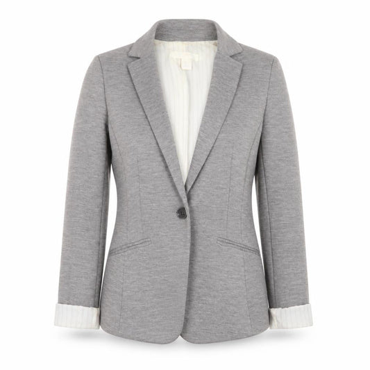 H&M Women’s Grey Blazer Jacket Size 4 Regular Fit Workwear