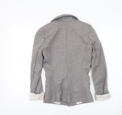 H&M Women’s Grey Blazer Jacket Size 4 Regular Fit Workwear