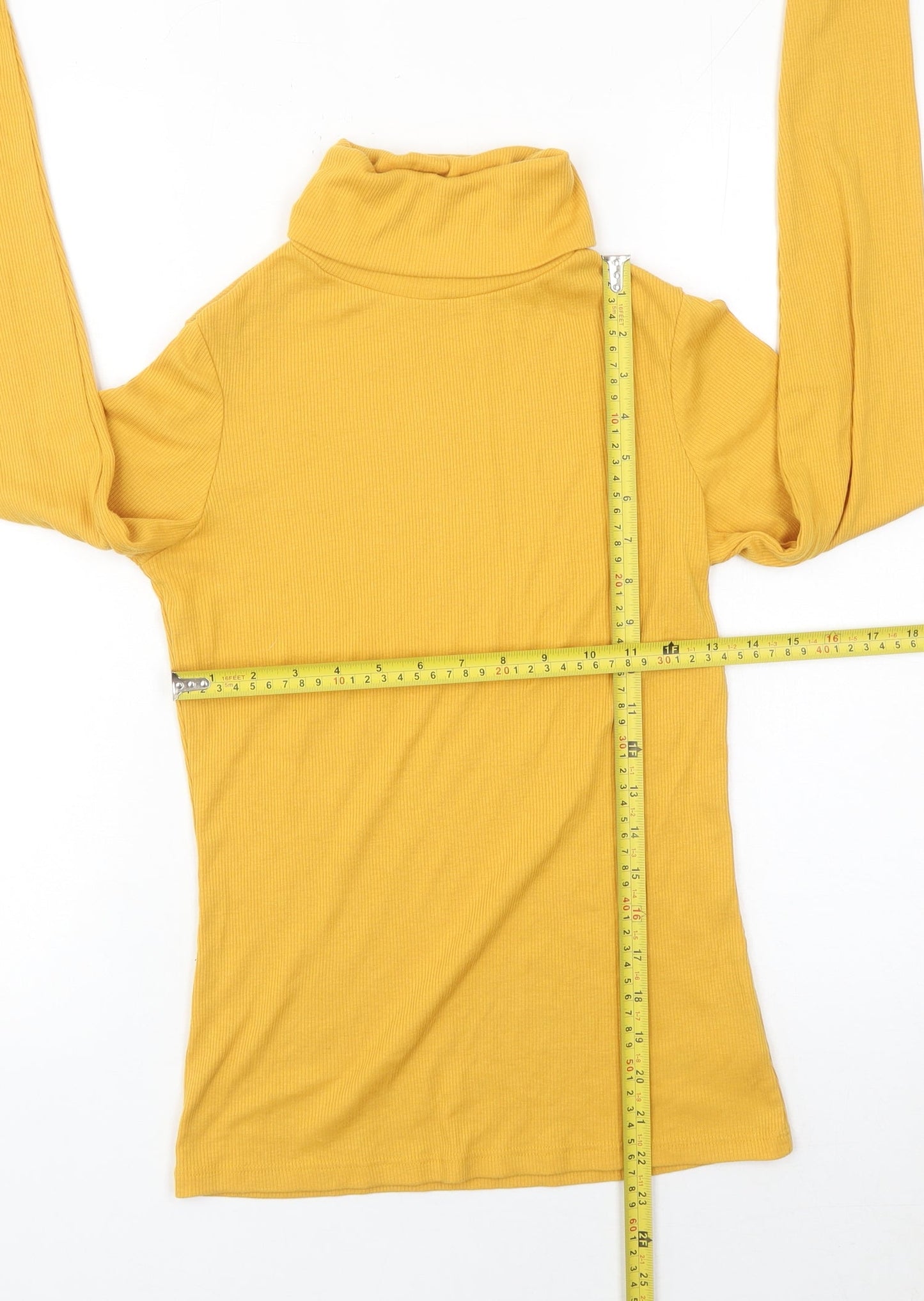 New Look Womens Yellow Roll Neck Slim Fit Jumper UK 12