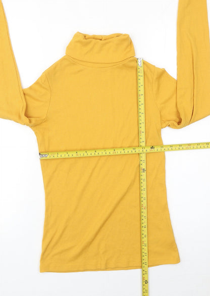 New Look Womens Yellow Roll Neck Slim Fit Jumper UK 12