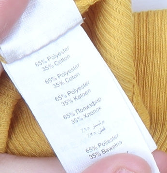 New Look Womens Yellow Roll Neck Slim Fit Jumper UK 12