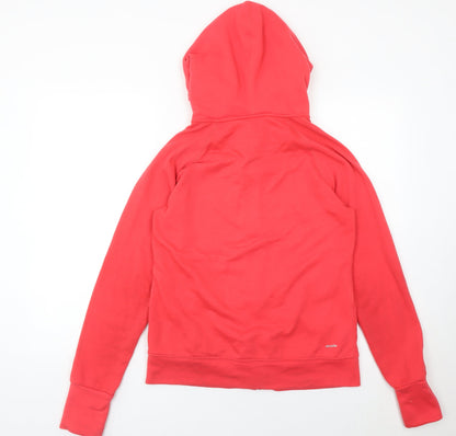 Adidas Womens Pink Full Zip Hoodie UK 12-14 Activewear Sports Jacket