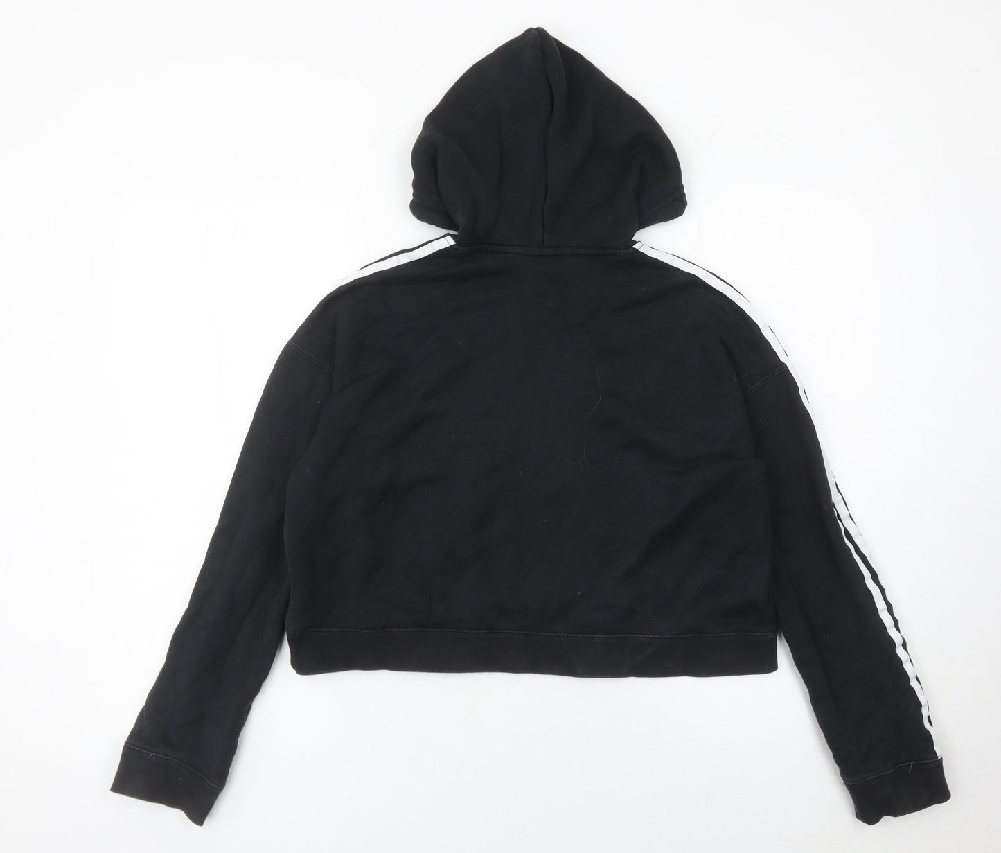 Adidas Womens Black Hoodie Pullover UK 12 Cotton Logo Sportswear