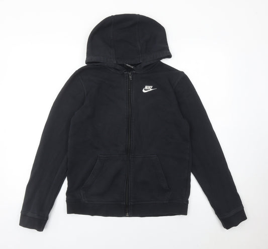 Nike Boys Black XL Full Zip Hoodie Sweatshirt Fleece Pockets