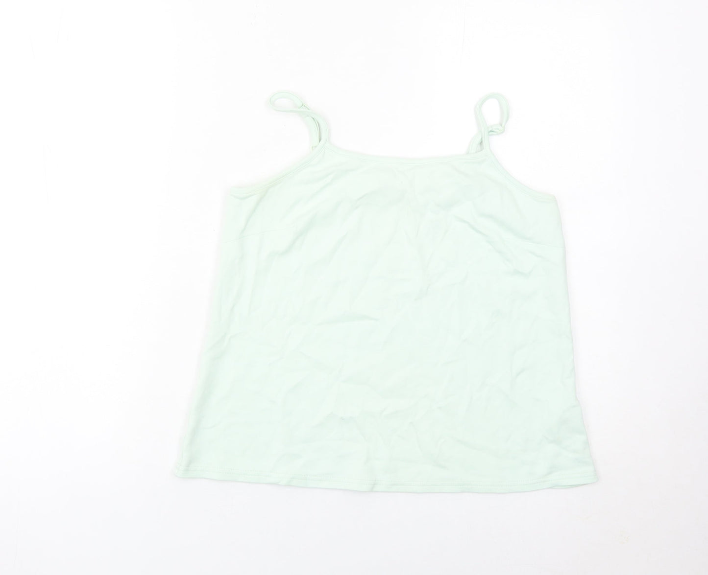 Denim & Co Womens Green Spaghetti Strap Camisole Tank Top S