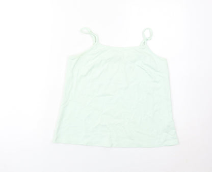 Denim & Co Womens Green Spaghetti Strap Camisole Tank Top S