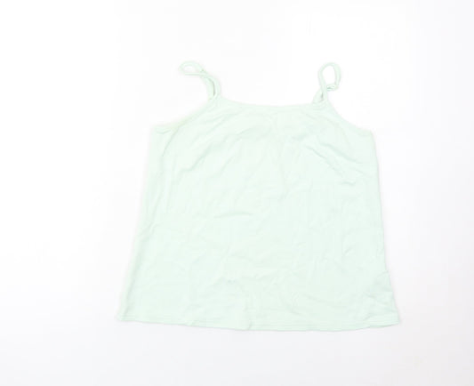 Denim & Co Womens Green Spaghetti Strap Camisole Tank Top S