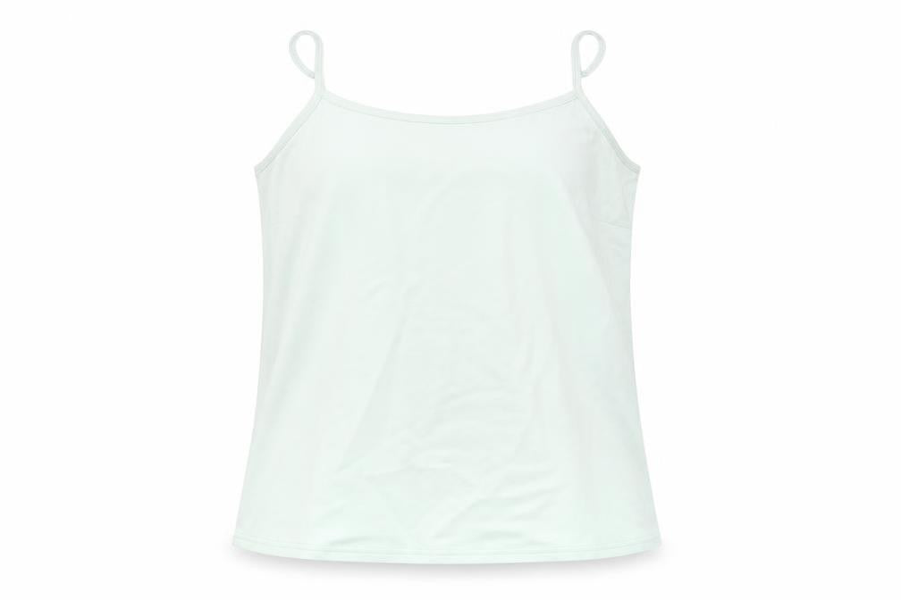 Front view of Denim & Co. women’s green spaghetti strap camisole tank top s