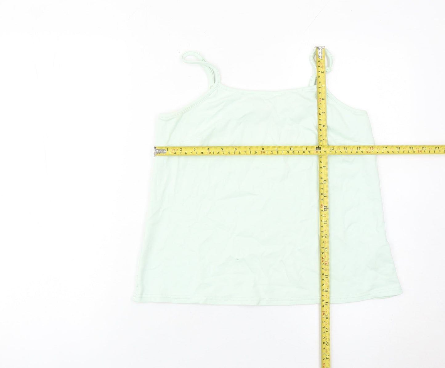 Denim & Co Womens Green Spaghetti Strap Camisole Tank Top S