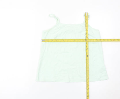 Denim & Co Womens Green Spaghetti Strap Camisole Tank Top S