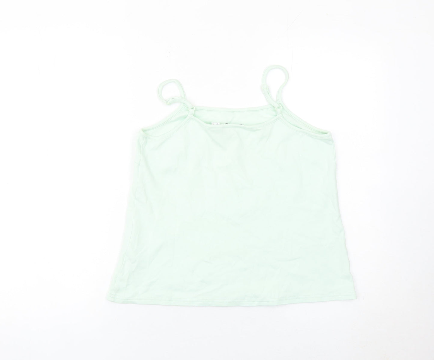 Denim & Co Womens Green Spaghetti Strap Camisole Tank Top S