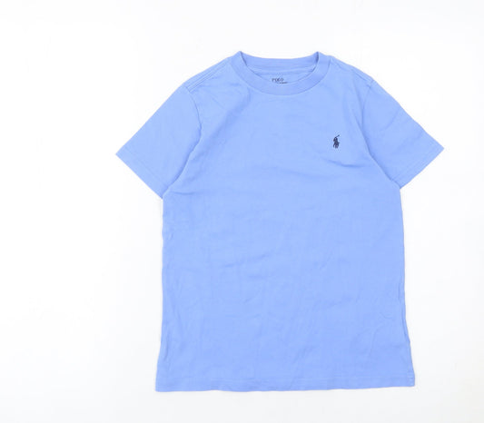 Ralph Lauren Boys Blue Logo T-Shirt Age 7 Years Short Sleeve Cotton