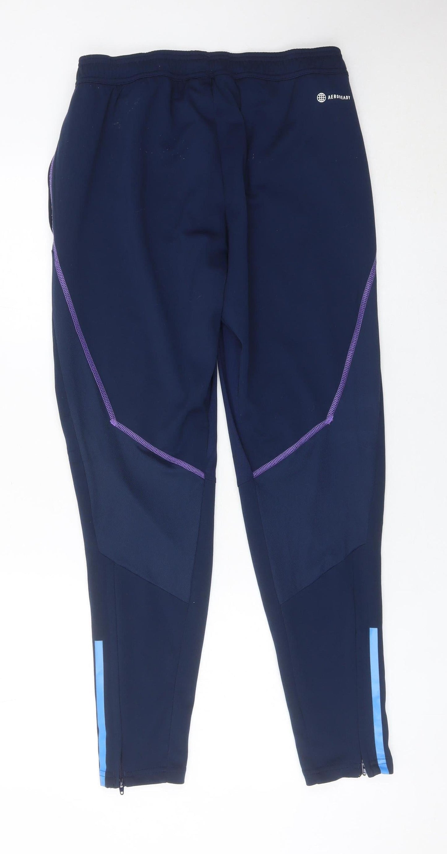 Adidas Mens Blue Slim Fit Jogger Trousers Size M Football Sportswear