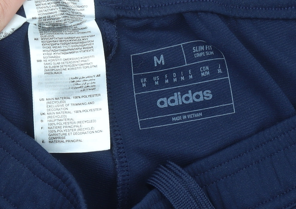 Adidas Mens Blue Slim Fit Jogger Trousers Size M Football Sportswear