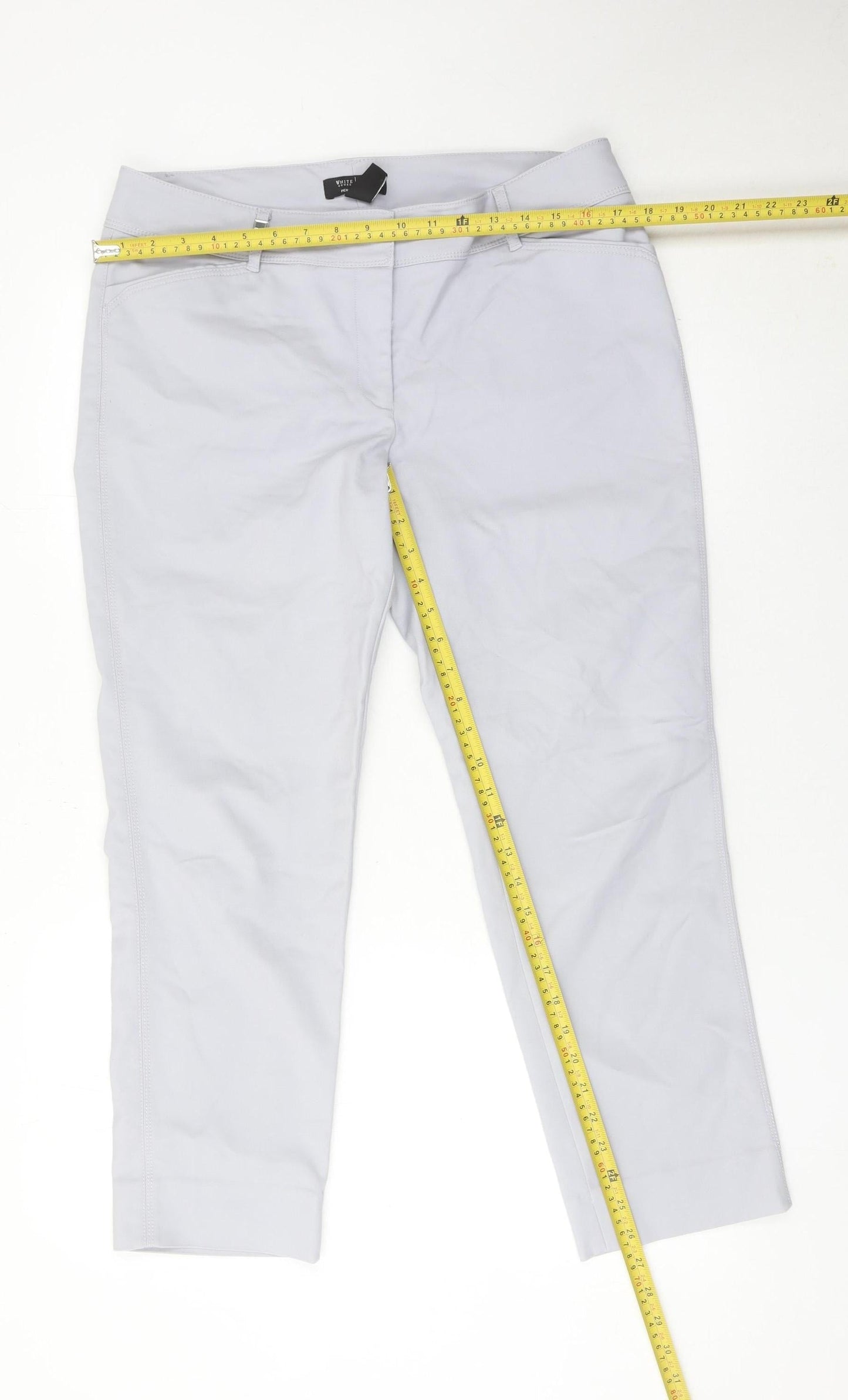 White House Black Market Women’s Grey Slim Ankle Trousers Size 12