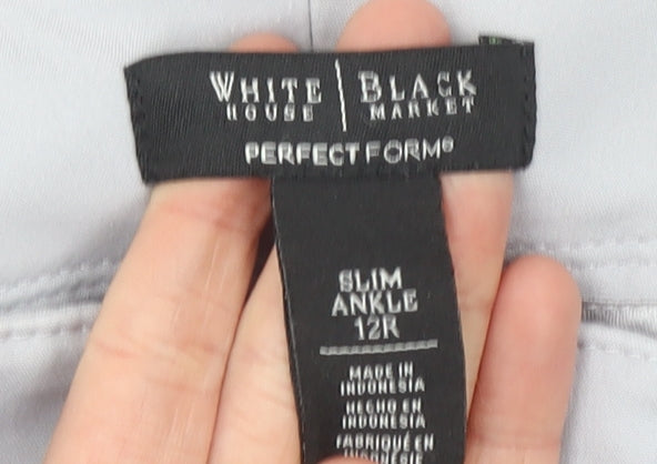 White House Black Market Women’s Grey Slim Ankle Trousers Size 12