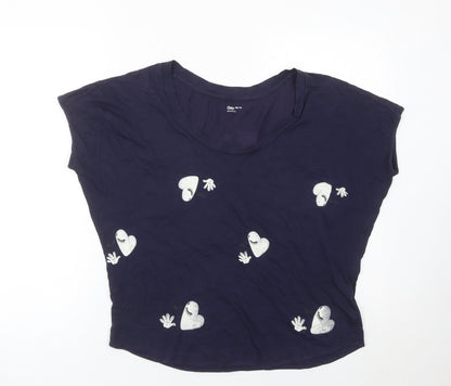 Gap Womens Blue XS Cotton Crew Neck Graphic T-Shirt