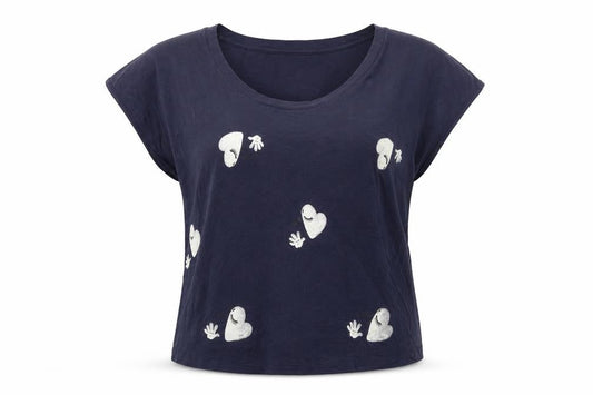 Gap Womens Blue XS Cotton Crew Neck Graphic T-Shirt