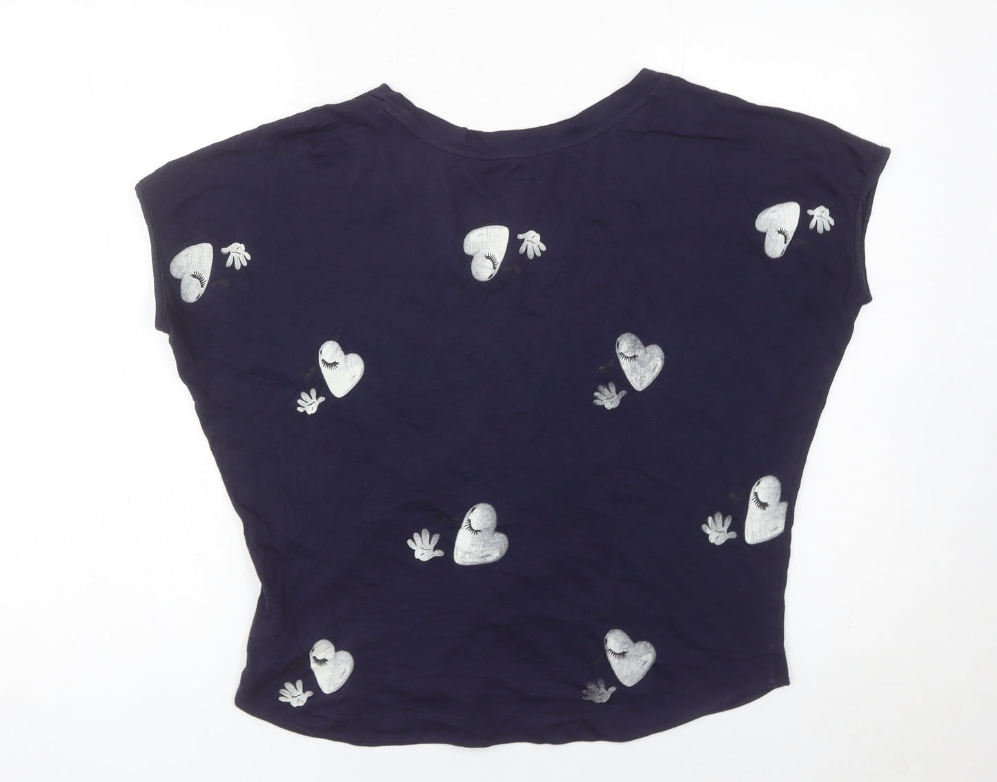 Gap Womens Blue XS Cotton Crew Neck Graphic T-Shirt