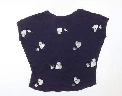 Gap Womens Blue XS Cotton Crew Neck Graphic T-Shirt