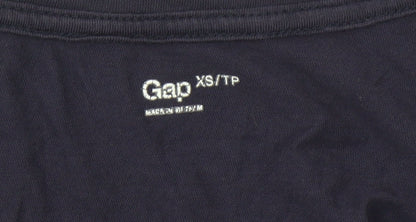 Gap Womens Blue XS Cotton Crew Neck Graphic T-Shirt