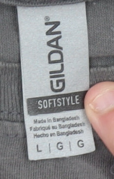 Mens UK Size L Gildan Grey  T-Shirt