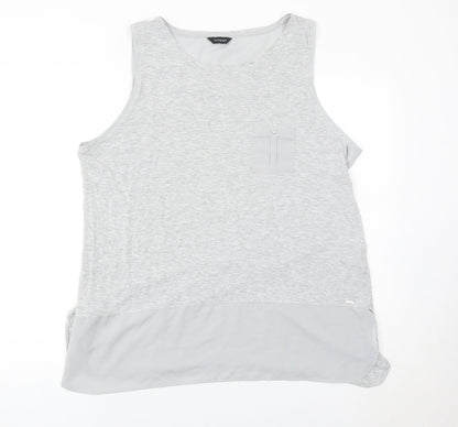 Marks and Spencer Women Grey Tank Top Size 18 Basic Scoop Neck