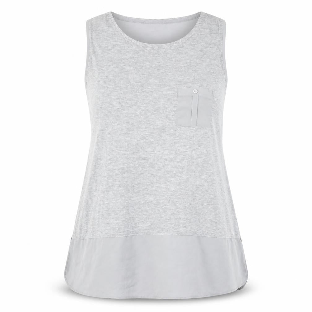 Marks and Spencer Women Grey Tank Top Size 18 Basic Scoop Neck