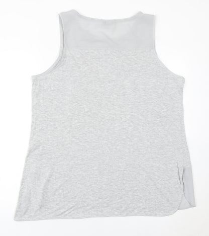 Marks and Spencer Women Grey Tank Top Size 18 Basic Scoop Neck