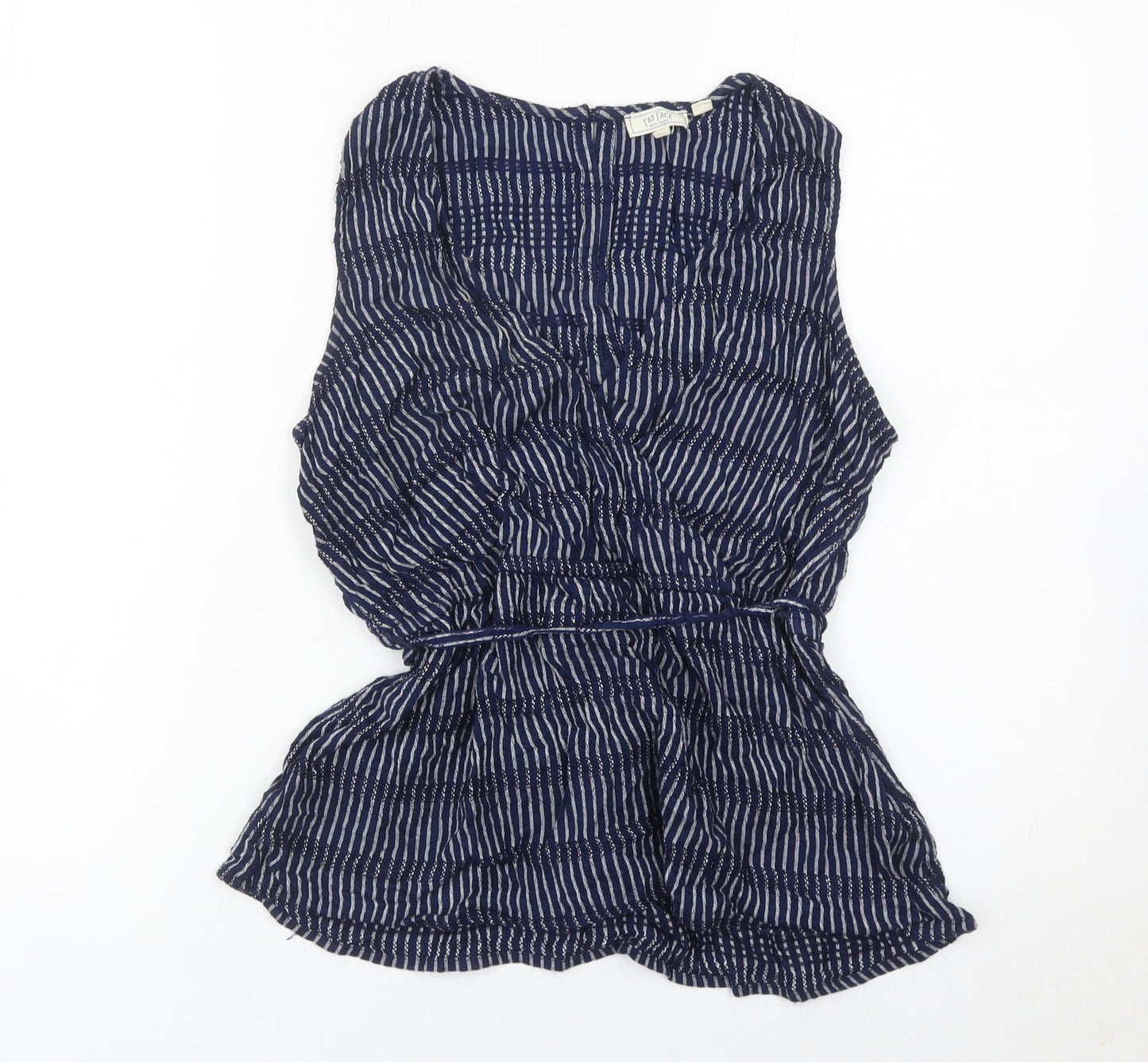 Womens UK Size 12 Fat Face Blue Wrap Blouse