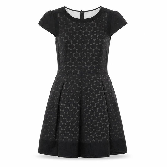 Oasis Women’s Black Size 10 Fit & Flare Geometric Knee Dress