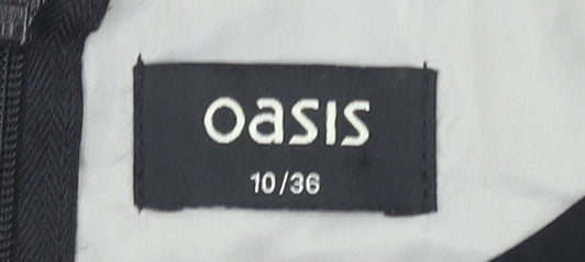 Oasis Women’s Black Size 10 Fit & Flare Geometric Knee Dress