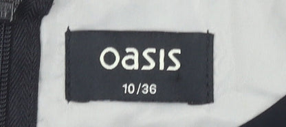 Oasis Women’s Black Size 10 Fit & Flare Geometric Knee Dress