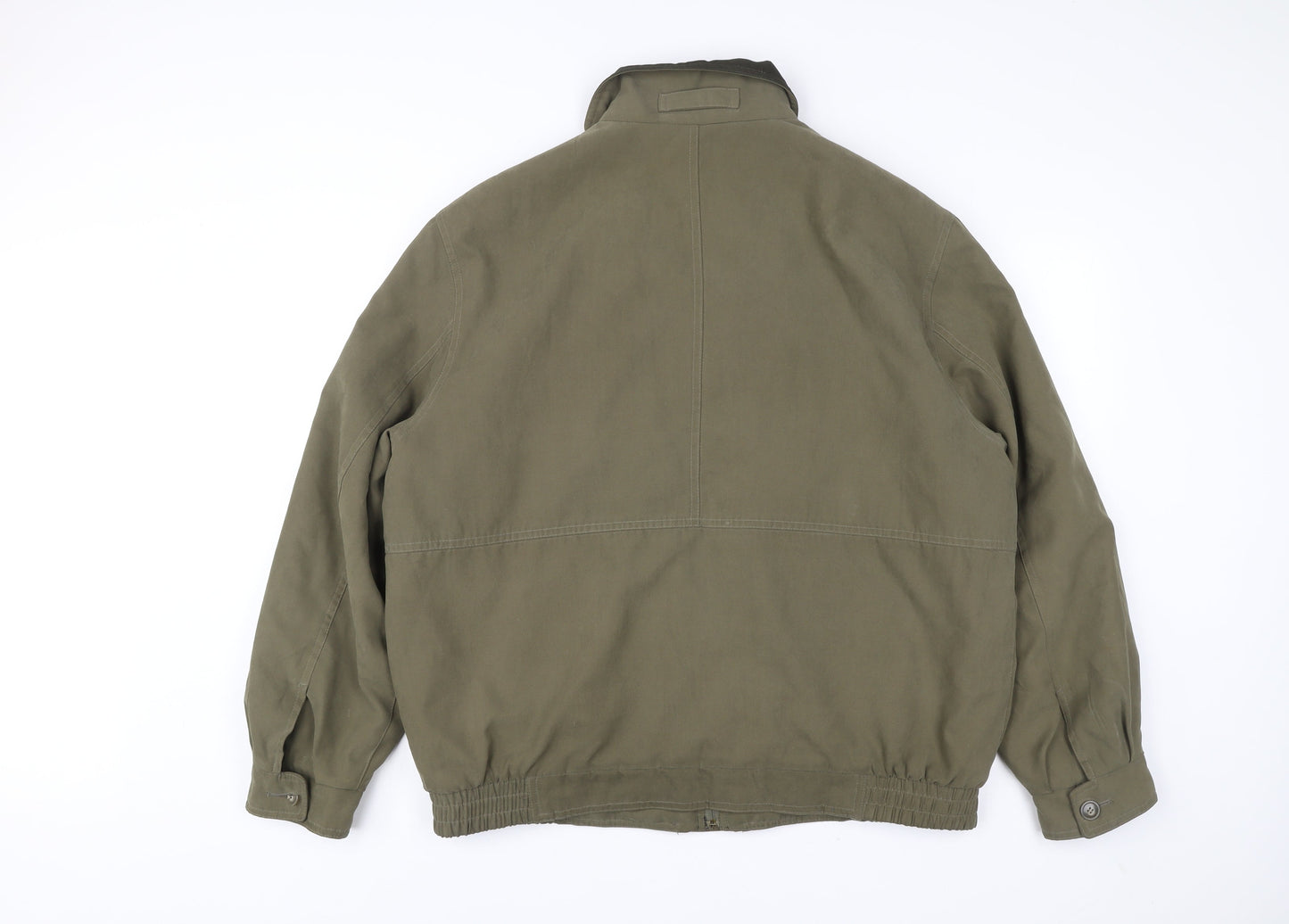 Men’s Green Polyester Jacket L 41-43in Basic Casual Elastic Waist