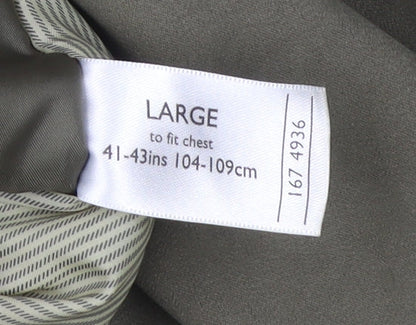 Men’s Green Polyester Jacket L 41-43in Basic Casual Elastic Waist