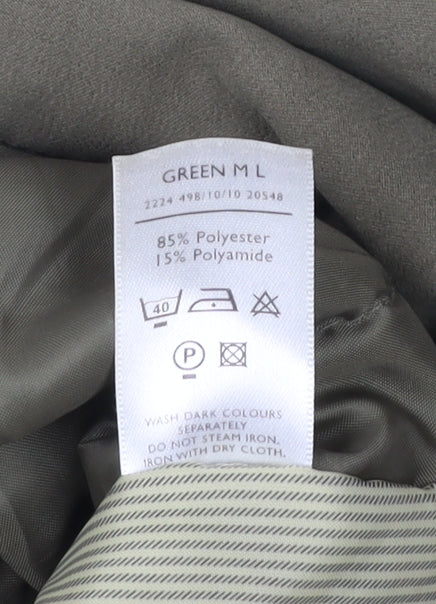 Men’s Green Polyester Jacket L 41-43in Basic Casual Elastic Waist