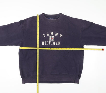 Tommy Hilfiger Men’s Blue XL Pullover Sweatshirt Logo Crew Neck